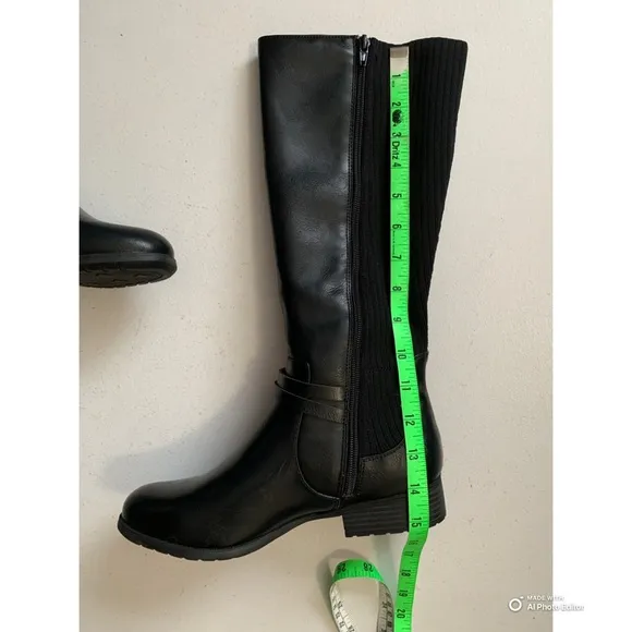 LifeStride 8 Wide Black Knee High X-Anita Tall Riding Boots NEW WITHOUT BOX