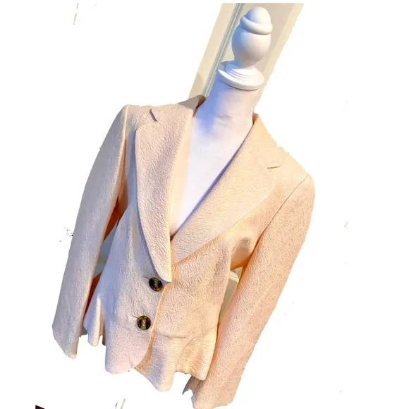 LIKE NEW — Banana Republic Pale Pink Cropped Blazer Office Barbiecore Size 12