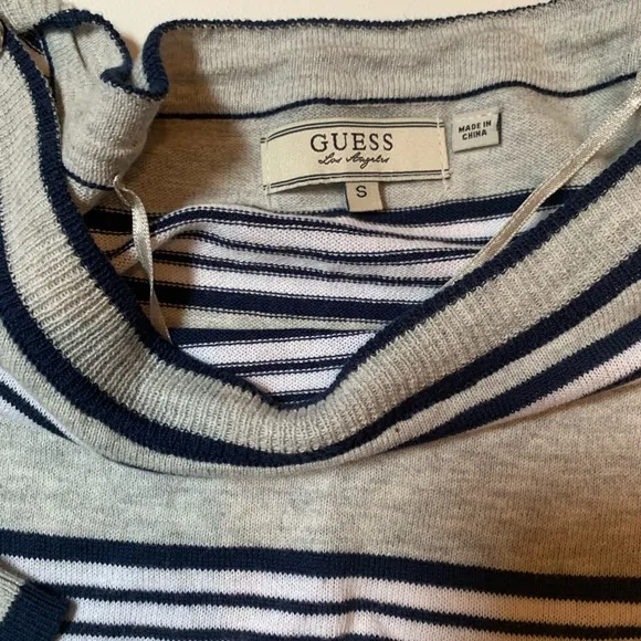 Like New! GUESS Stripe Nautical Boatneck Sweater