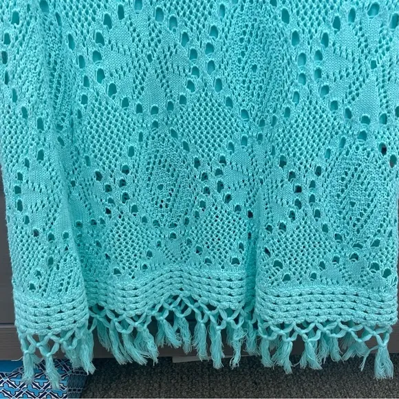 Lilly Pulitzer Adabelle Mint Green Crochet Sheath/Slip Dress Size Small