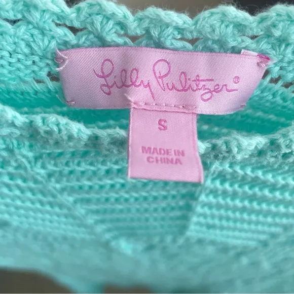 Lilly Pulitzer Adabelle Mint Green Crochet Sheath/Slip Dress Size Small