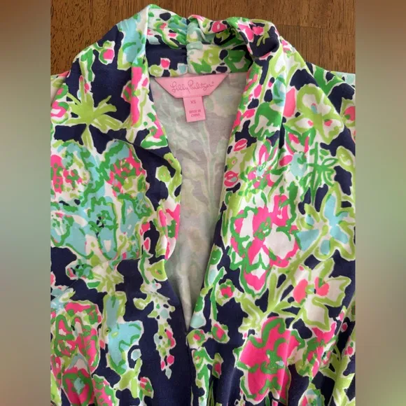 Lilly Pulitzer Alexandra Dress SZ XS Navy Southern Charm