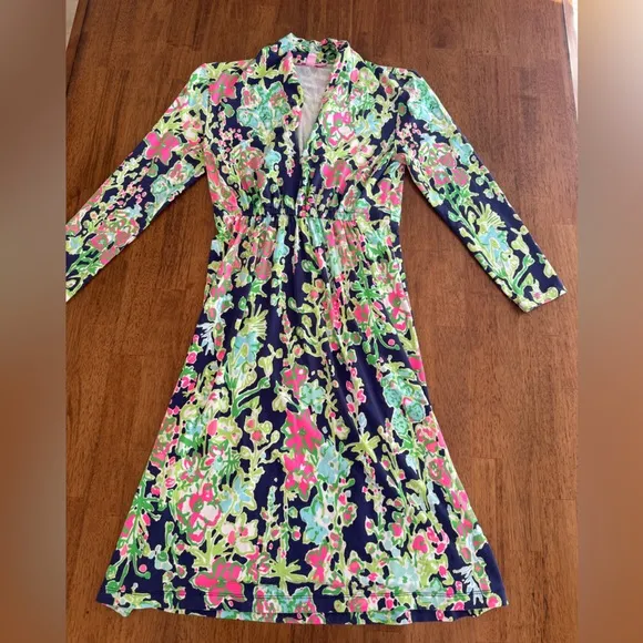 Lilly Pulitzer Alexandra Dress SZ XS Navy Southern Charm