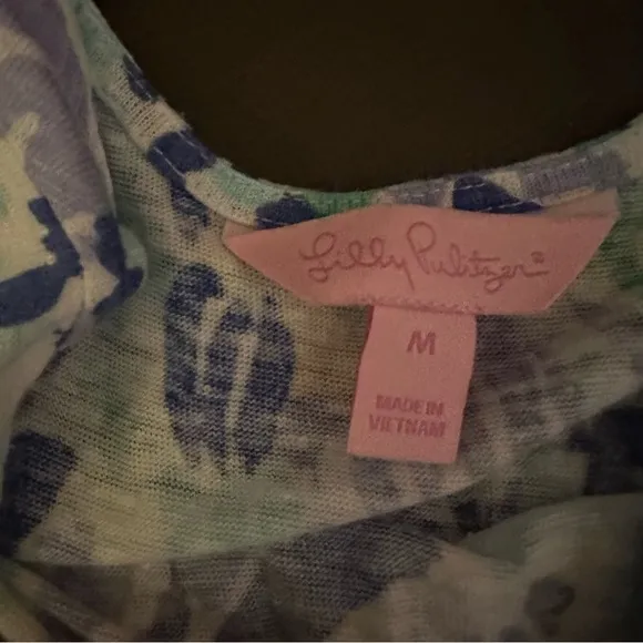 Lilly Pulitzer Beach Comber Lilac Nice Ink Blue Purple Short Sleeve Mini Dress M