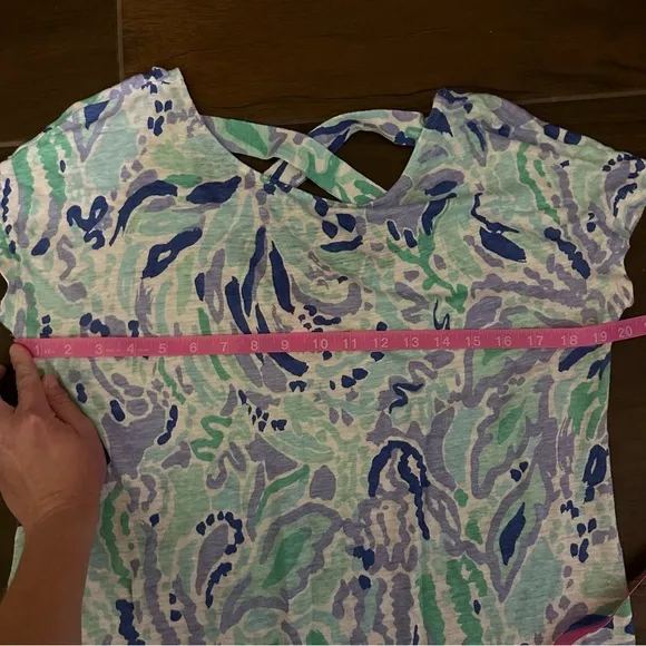 Lilly Pulitzer Beach Comber Lilac Nice Ink Blue Purple Short Sleeve Mini Dress M