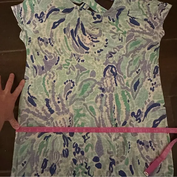 Lilly Pulitzer Beach Comber Lilac Nice Ink Blue Purple Short Sleeve Mini Dress M