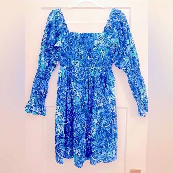Lilly Pulitzer BEYONCA BABYDOLL DRESS - ABACO BLUE IN TURTLE AWE