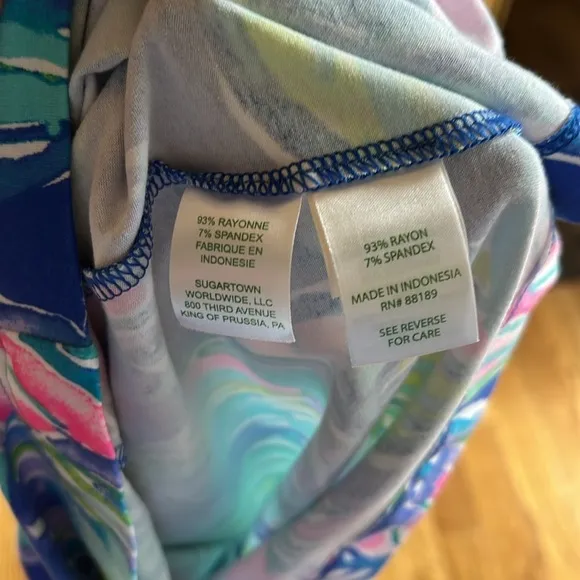 LILLY PULITZER Girls Sophie Dress in Casa Del Sol Palm leaf pattern L (8-10) EUC
