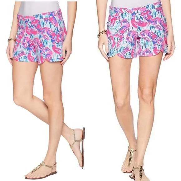 Lilly Pulitzer Hazelle Stretch Short in Cosmic Coral Cracked Up Size 2