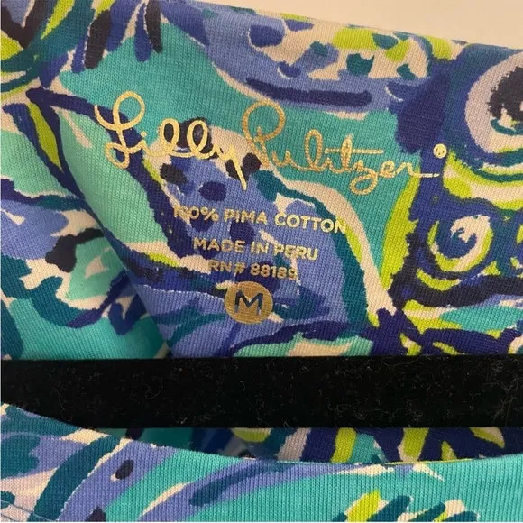 Lilly Pulitzer Hollee Cotton Blue 3/4 Sleeve T-Shirt Dress Cut Out Mini Medium
