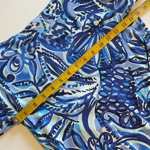 Lilly Pulitzer Hollee Dress Women's Size XS Iris Blue Zanzibar Zoo Cut Out Pima