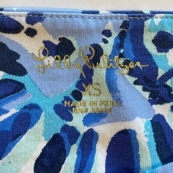 Lilly Pulitzer Hollee Dress Women's Size XS Iris Blue Zanzibar Zoo Cut Out Pima