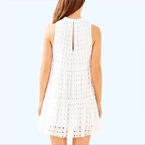 Lilly Pulitzer Indira Swing Swing Dress SZ XS Resort White Eyelet
