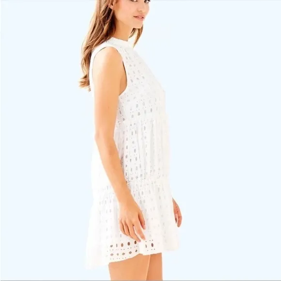 Lilly Pulitzer Indira Swing Swing Dress SZ XS Resort White Eyelet