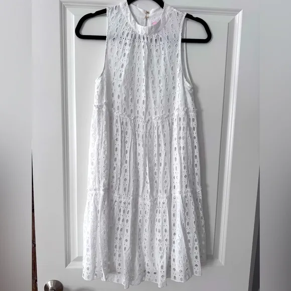 Lilly Pulitzer Indira Swing Swing Dress SZ XS Resort White Eyelet