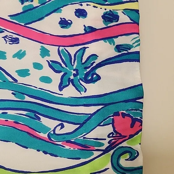 Lilly Pulitzer Iona Resort White Long Story Engineered Print Shift Dress Xl