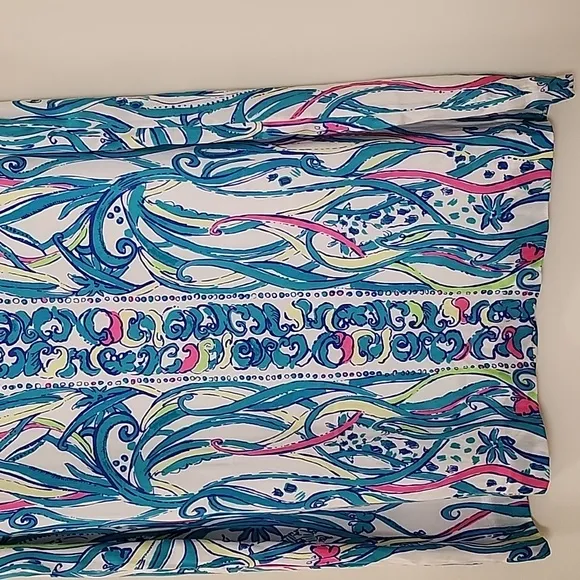 Lilly Pulitzer Iona Resort White Long Story Engineered Print Shift Dress Xl