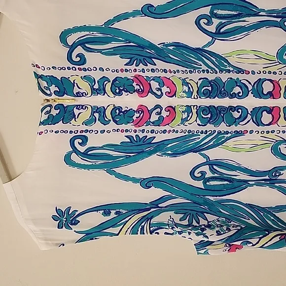 Lilly Pulitzer Iona Resort White Long Story Engineered Print Shift Dress Xl
