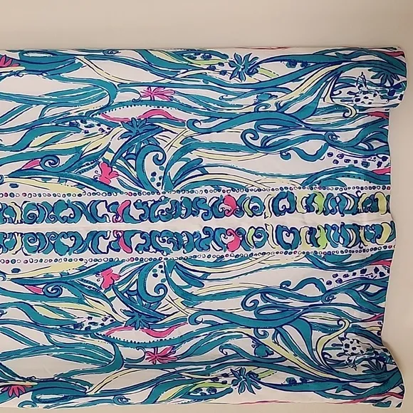 Lilly Pulitzer Iona Resort White Long Story Engineered Print Shift Dress Xl
