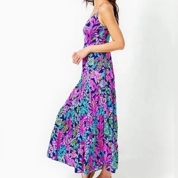 Lilly Pulitzer Joellane Maxi Dress - AEGEAN NAVY - CALYPSO COAST