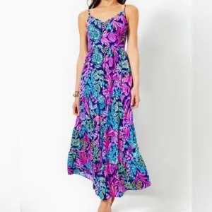 Lilly Pulitzer Joellane Maxi Dress - AEGEAN NAVY - CALYPSO COAST