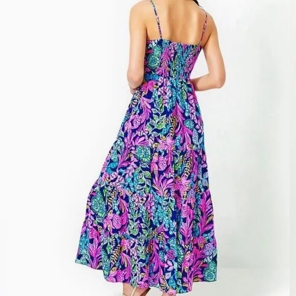Lilly Pulitzer Joellane Maxi Dress - AEGEAN NAVY - CALYPSO COAST
