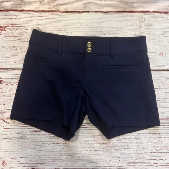 Lilly Pulitzer Joette Stretch Dinner Shorts in Midnight Navy Sz 2