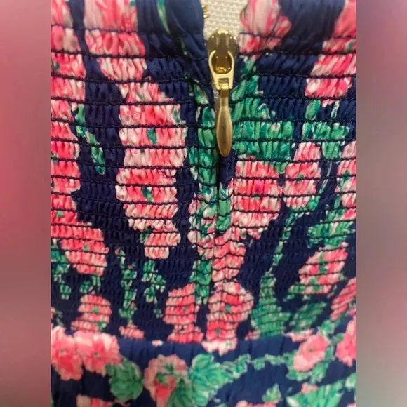 Lilly Pulitzer McKinnon Navy Pink and White Floral Dress Sz 6 NWOT