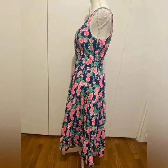 Lilly Pulitzer McKinnon Navy Pink and White Floral Dress Sz 6 NWOT