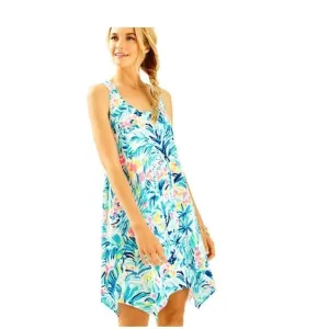 LILLY PULITZER Melle Trapeze Dress Serene Blue Tippy Top Racerback cotton XXS