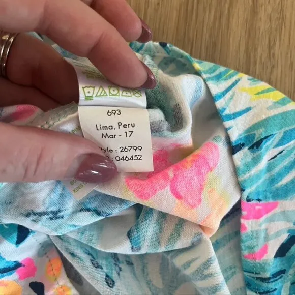 LILLY PULITZER Melle Trapeze Dress Serene Blue Tippy Top Racerback cotton XXS
