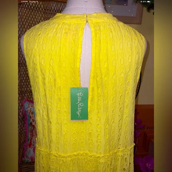 Lilly Pulitzer NWT Indira Swing Dress Lilly’s Lemon 🍋 Eyelet Size XL Gorgeous!