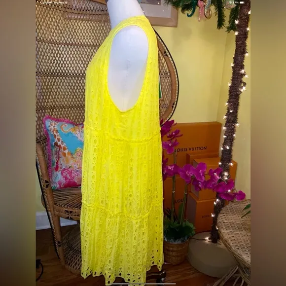 Lilly Pulitzer NWT Indira Swing Dress Lilly’s Lemon 🍋 Eyelet Size XL Gorgeous!