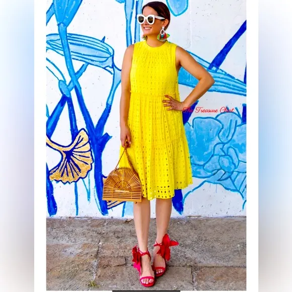 Lilly Pulitzer NWT Indira Swing Dress Lilly’s Lemon 🍋 Eyelet Size XL Gorgeous!