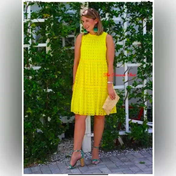 Lilly Pulitzer NWT Indira Swing Dress Lilly’s Lemon 🍋 Eyelet Size XL Gorgeous!