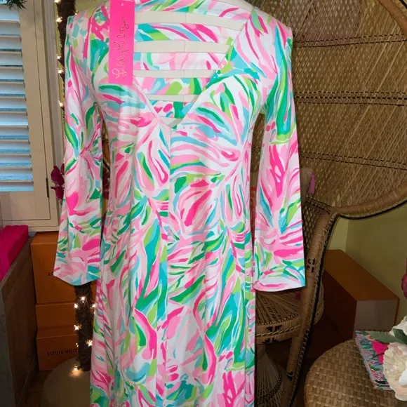 Lilly Pulitzer NWT Ophelia Swing Dress Croc My World $168 Size XXS,XS
