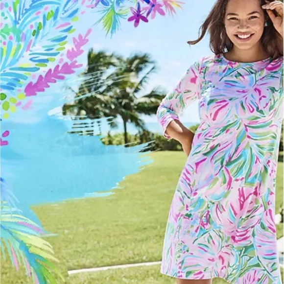 Lilly Pulitzer NWT Ophelia Swing Dress Croc My World $168 Size XXS,XS