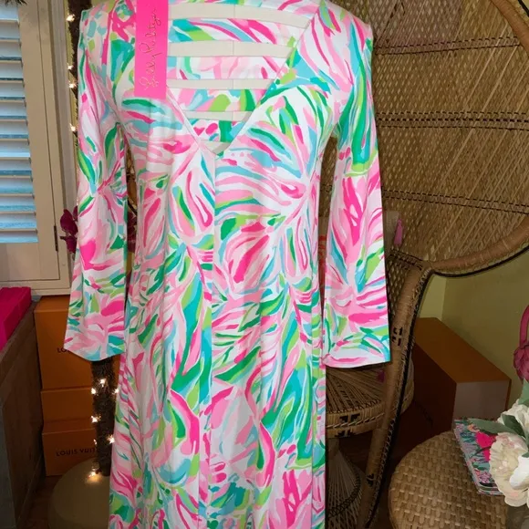 Lilly Pulitzer NWT Ophelia Swing Dress Croc My World $168 Size XXS,XS