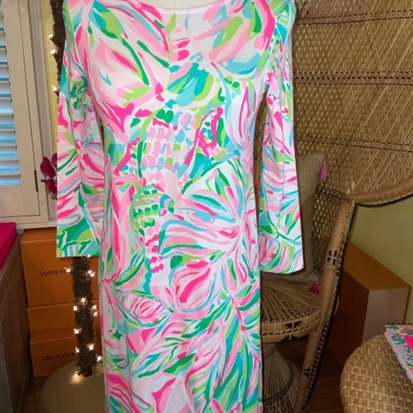 Lilly Pulitzer NWT Ophelia Swing Dress Croc My World $168 Size XXS,XS