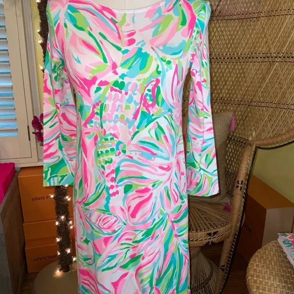 Lilly Pulitzer NWT Ophelia Swing Dress Croc My World $168 Size XXS,XS