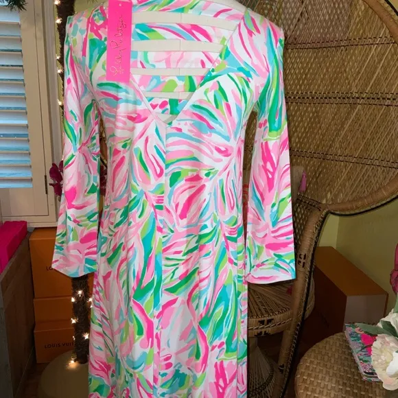 Lilly Pulitzer NWT Ophelia Swing Dress Croc My World $168 Size XXS,XS