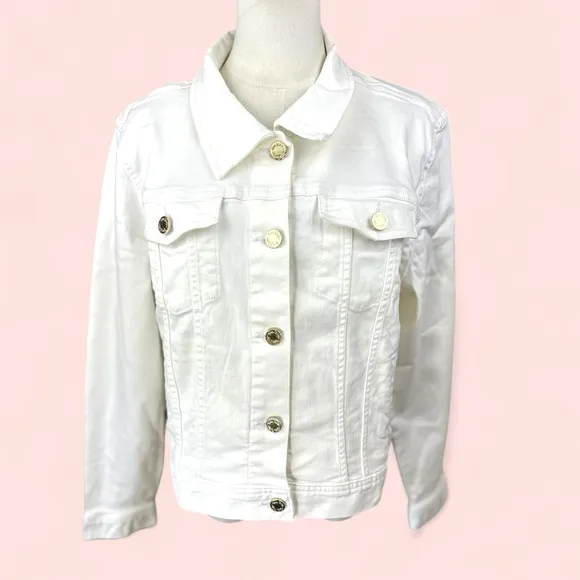 Lilly Pulitzer NWT SZ XL  The Seaspray White Denim Jean Jacket