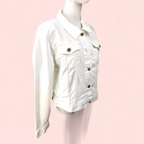 Lilly Pulitzer NWT SZ XL  The Seaspray White Denim Jean Jacket