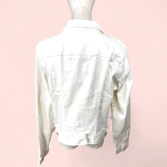Lilly Pulitzer NWT SZ XL  The Seaspray White Denim Jean Jacket