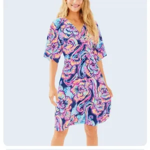 Lilly Pulitzer Parigi Dress SZ S Nauti Navy Boho Bateau