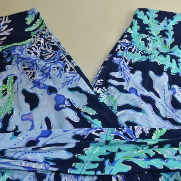 Lilly Pulitzer Parigi Maxi Dress Deep Indigo Swish Sway Navy Blue Green Lilac S