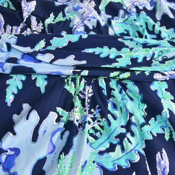 Lilly Pulitzer Parigi Maxi Dress Deep Indigo Swish Sway Navy Blue Green Lilac S