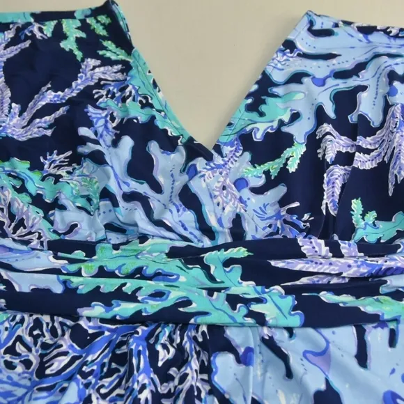 Lilly Pulitzer Parigi Maxi Dress Deep Indigo Swish Sway Navy Blue Green Lilac S