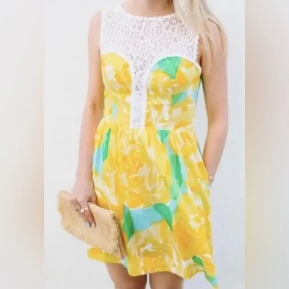 Lilly Pulitzer Reagan Dress Sunglow Yellow First Impressions HTF