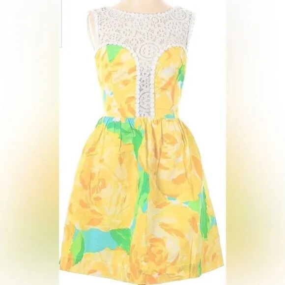Lilly Pulitzer Reagan Dress Sunglow Yellow First Impressions HTF